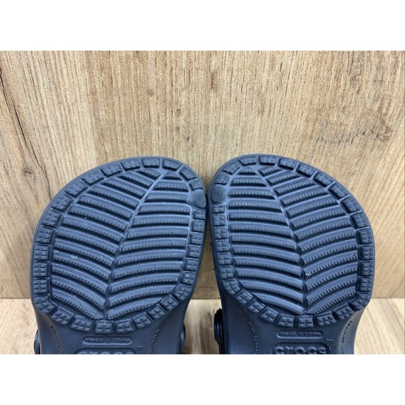 Crocs Classic Kid's US 1 Clogs Black Ankle Strap Round Toe Comfort Slip On Shoes - Picture 12 of 16